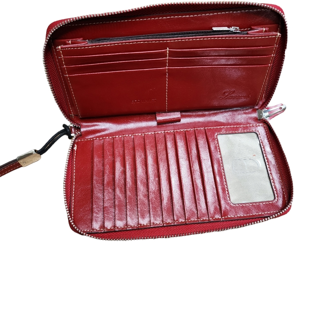 4/$25 Lavemi Women's RFID Blocking 100% Leather Large Capacity Zip Around Wallet - Picture 5 of 8